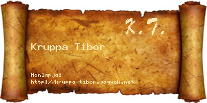 Kruppa Tibor névjegykártya